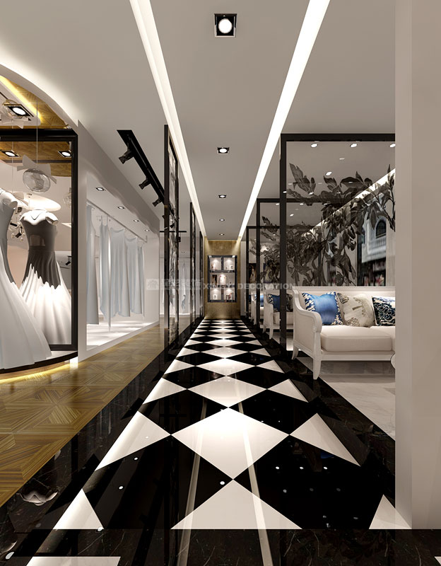 古攝影婚紗店裝修之過道設(shè)計效果