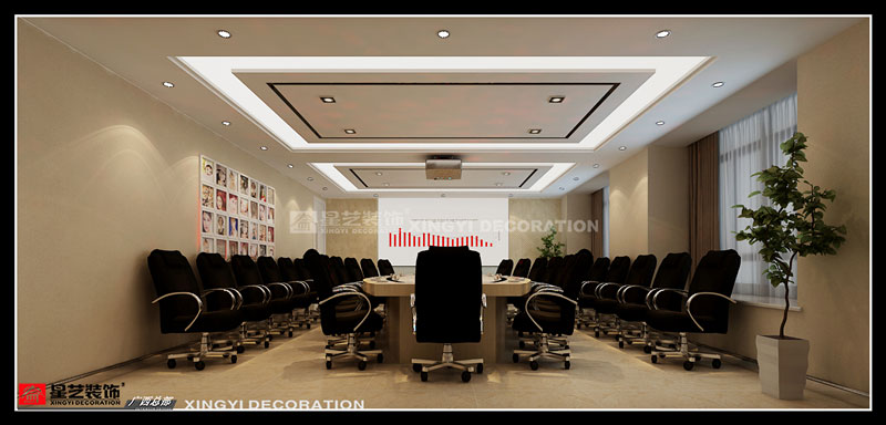 華西商貿(mào)城辦公樓裝修大會(huì)議室設(shè)計(jì)效果第一張