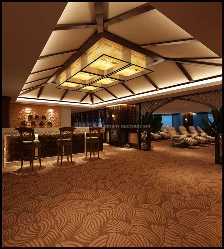  維也納國際酒店水療會(huì)所裝修大堂服務(wù)臺(tái)效果圖