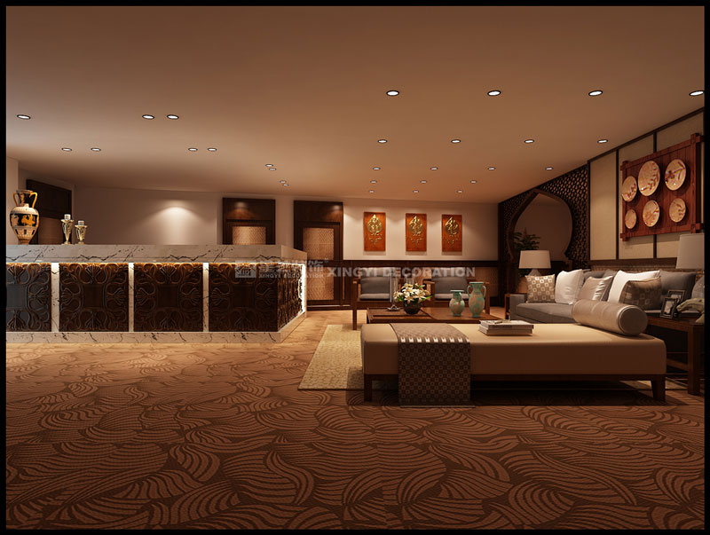  維也納國際酒店水療會(huì)所裝修二樓整體效果圖