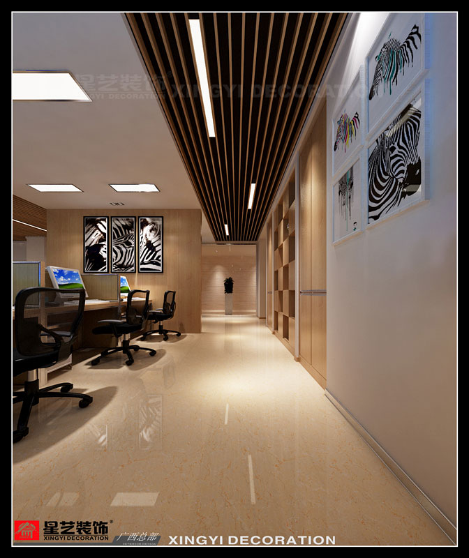 遠(yuǎn)信大廈辦公室裝修過道效果圖