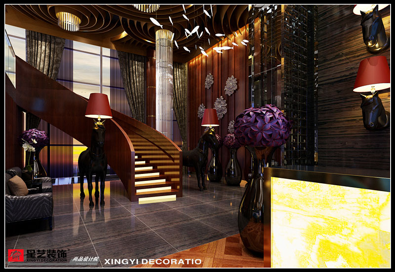 柳州東堤酒吧裝修第三層餐廳設(shè)計(jì)效果01