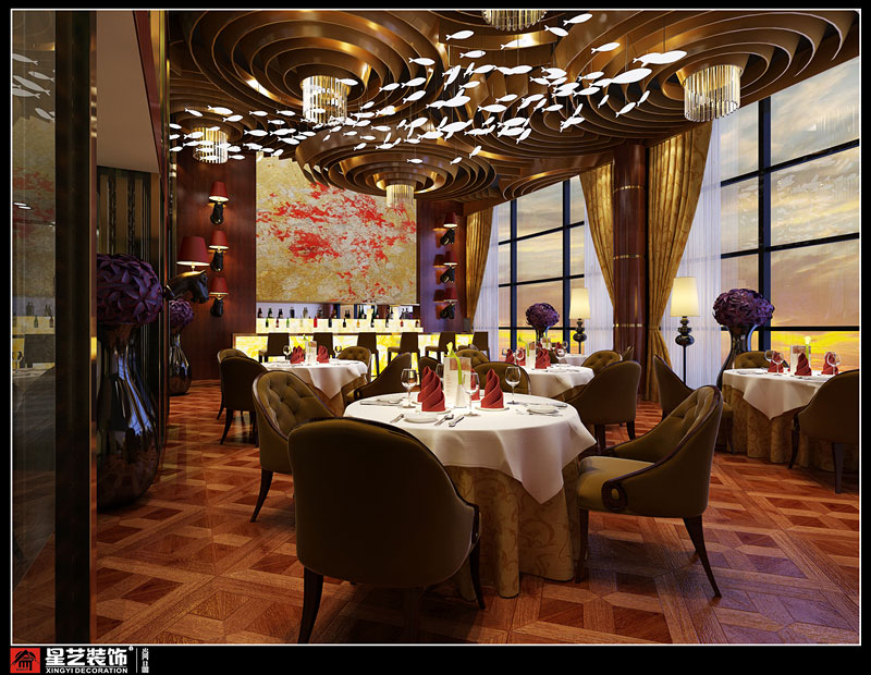 柳州東堤酒吧裝修第三層餐廳設(shè)計(jì)效果03