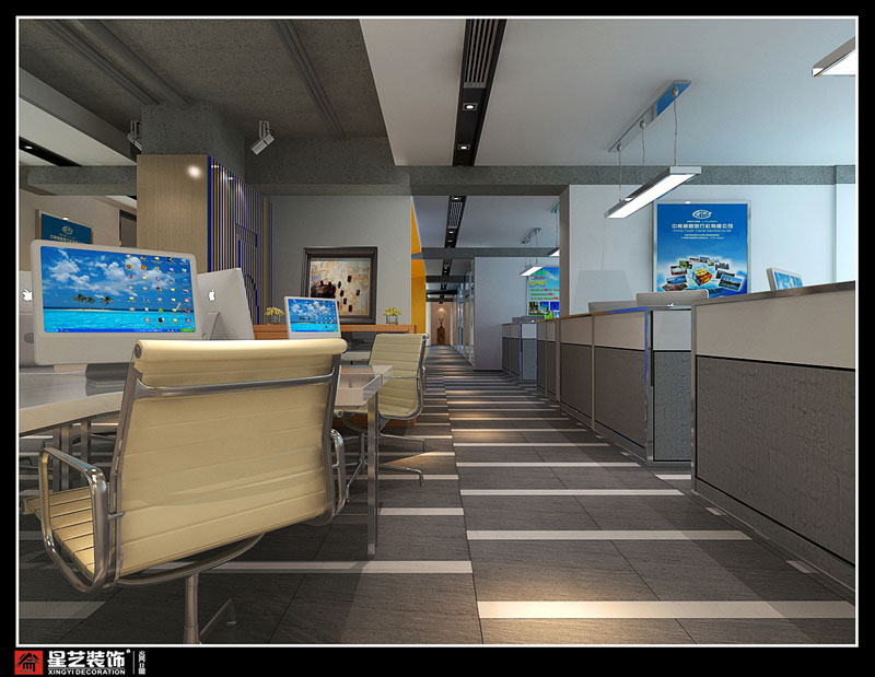 廣西中青旅辦公室員工辦公區(qū)裝修設計效果圖片