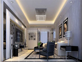 升禾綠城世界140平現(xiàn)代簡約客廳設計效果