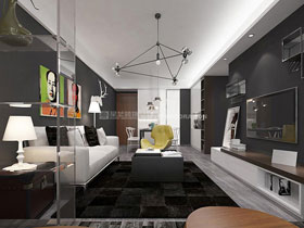 瀚林御景95平現(xiàn)代簡約客廳設計效果