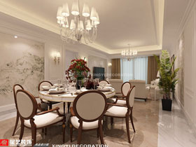 榮和中央公園158平歐式客廳設計效果圖