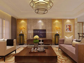 凱悅國際140平現(xiàn)代簡約客廳設(shè)計效果