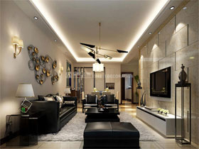廣源國際社區(qū)120平現(xiàn)代簡約客廳設(shè)計效果