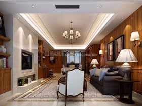 盛天東郡138平現(xiàn)代簡約客廳效果