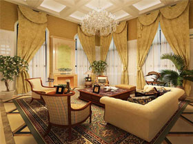 嘉和城盧瓦爾河谷800平別墅客廳設(shè)計效果