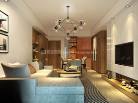 東盟中央城90平現(xiàn)代簡約客廳設(shè)計效果