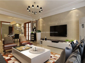 維也納森林140平現(xiàn)代簡約客廳設(shè)計(jì)效果