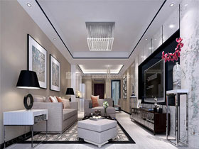 藍(lán)山上城120平現(xiàn)代簡約客廳設(shè)計(jì)效果