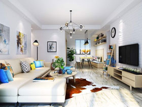 龍光君悅?cè)A庭140平北歐風(fēng)格客廳設(shè)計(jì)效果