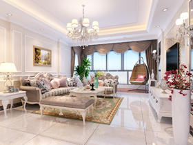 江宇世紀(jì)城140平客廳裝修設(shè)計效果圖