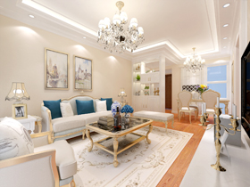 榮和千千樹92平歐式客廳裝修設(shè)計效果圖