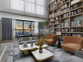 天池山復(fù)式380平客廳輕奢裝修效果圖