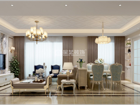 霖峰壹號(hào)130平歐式客廳裝修效果圖