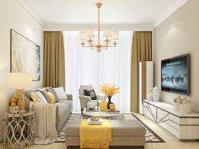 嘉和城溫莎北郡110平現(xiàn)代簡約客廳裝修效果圖